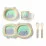 Set veselă pentru copii BabyOno HIPHIP BAMBOO din bambus Blue
