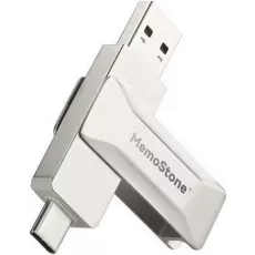 USB накопитель KingSpec Memostone US1-256GB USB 3.2 Gen2 and Type C interface, 256 ГБ, Silver