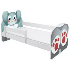 Pat copii ACMA Meble Acma VII Animals/Bunny, Gray/Blue, 80x160 cm, Gray/Blue