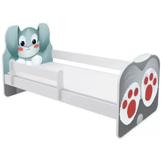 Pat copii ACMA Meble Acma VII Animals/Bunny, Gray/Blue, 80x160 cm, Gray/Blue