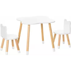Набор стол + 2 стульчика Homcom 312-043 White/Pine