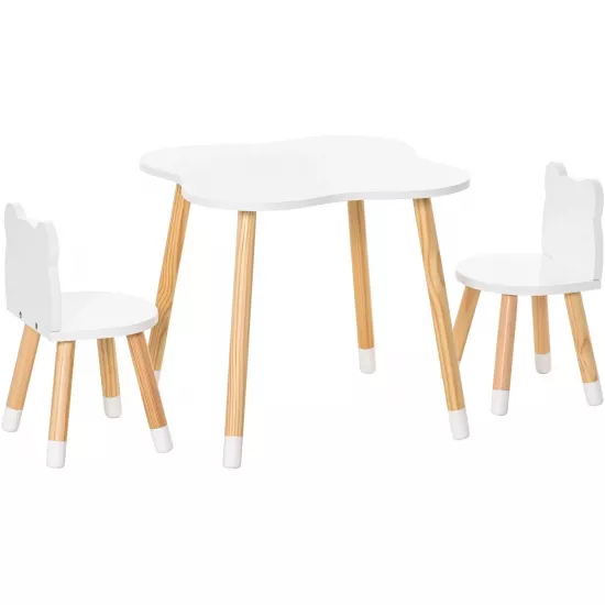 Set masa + 2 scaune Homcom 312-043 White/Pine