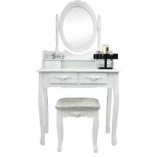 Masă toaletă Chomik PHO3992 cu taburet, White