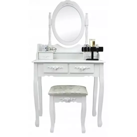 Masă toaletă Chomik PHO3992 cu taburet, White