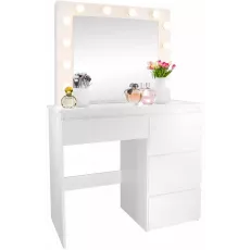 Masă toaletă Chomik PHO4868 cu iluminare, White Masă toaletă Chomik PHO4868 cu iluminare, White