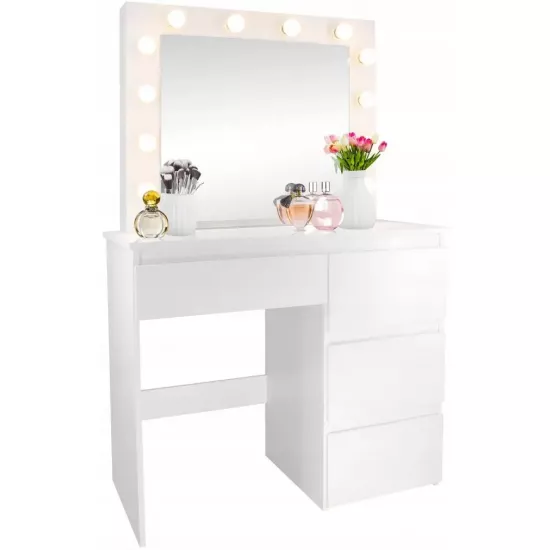 Masă toaletă Chomik PHO4868 cu iluminare, White
