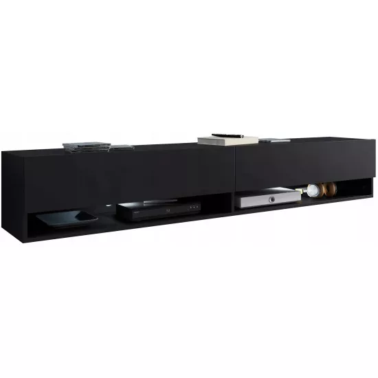 Comoda TV Bratex Lowboard A 180 (180 cm), Black Graphite