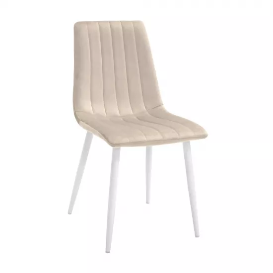 Scaun Decoprim DC-90P, N7 Catifea Capucino/White Legs