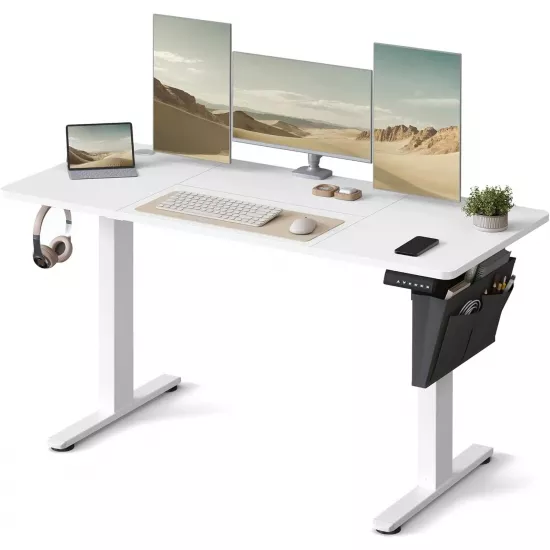 Birou Gaming Songmics LSD134W01V1, Cloud White