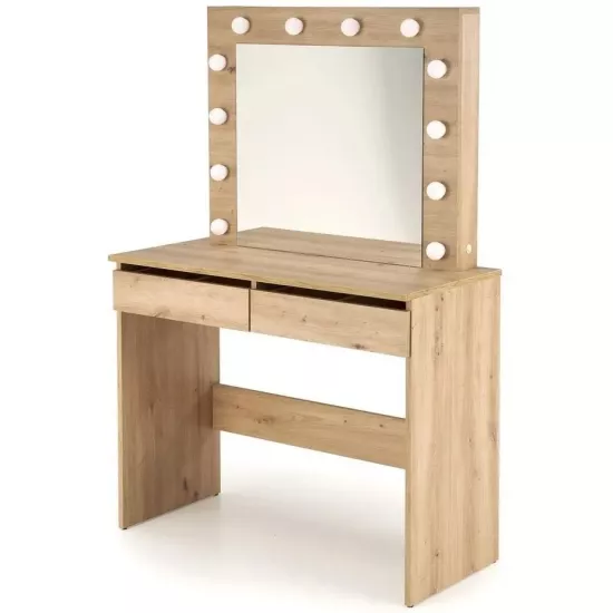 Masă toaletă Halmar Hollywood cu iluminare, Artisan Oak