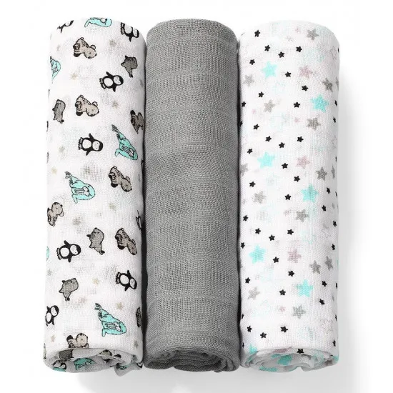 Scutece BabyOno Pelinci de muselinÄ? Grey (70x70cm 3pcs)