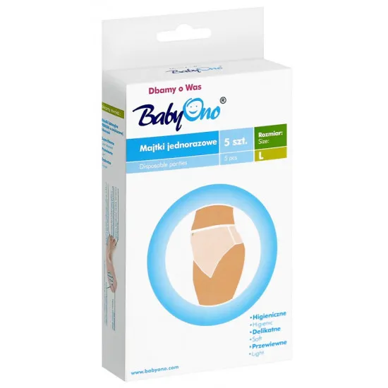 Chiloti postnatali L BabyOno de unica folosinta White 5 buc.