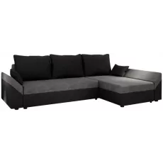 Диван угловой Space Meble Dante L, Mikrofaza 27/Mikrofaza 15 (Gray/Black)