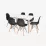 Set de mobilă Eva DT 432-1R Wo + 6 LC-021 Black