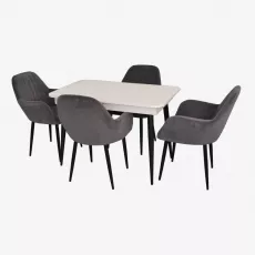 Набор мебели Eva DT 432-1R B + 4 LC-621B Dark Grey 57