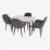 Набор мебели Eva DT 432-1R B + 4 LC-621B Dark Grey 57