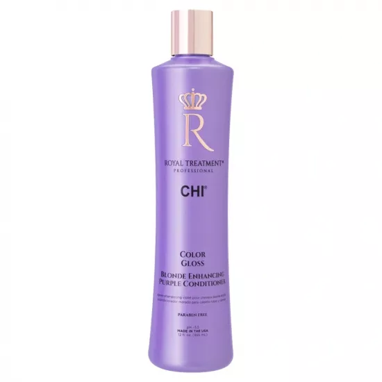 Balsam pentru eliminarea nuanÈ?ei gÄ?lbuie a pÄ?rului CHI Royal Treatment Color Gloss Blonde Enhancing Purple Conditioner, 355 ml