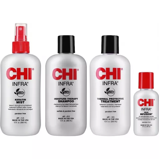 Set CHI Infra Stylist Kit (shm/355ml + cond/355ml + mist/355ml + silk/59ml)