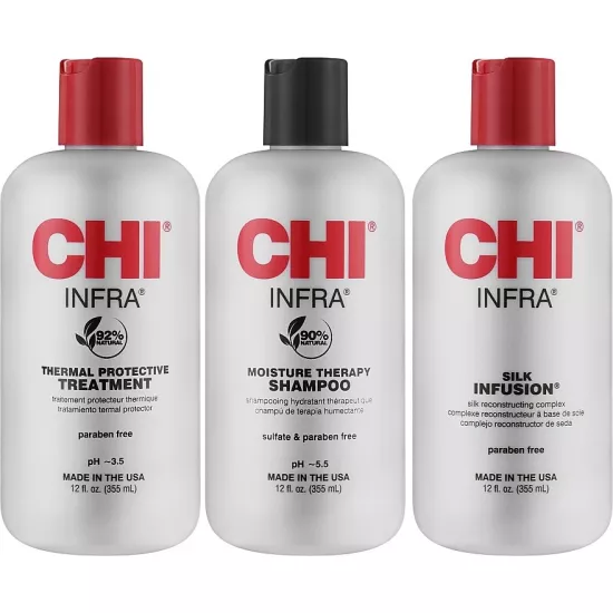 Set CHI Infra Essential Care (shm/355ml + cond/355ml + silk complex/355ml)
