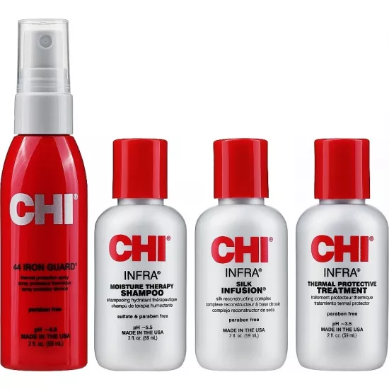 Set CHI Infra The Essentials Kit (sh/59ml + cond/59ml + silk/59ml + mist/59ml)