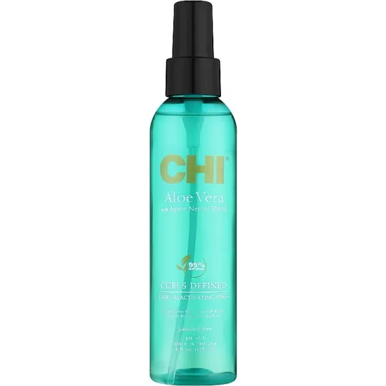 Spray pentru par pentru păr creț CHI Aloe Vera Curl Reactivating Spray, 177 ml