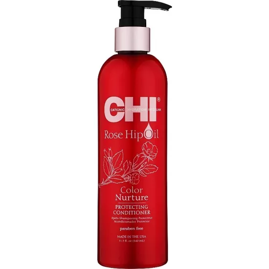 Balsam pentru păr vopsit CHI Rose Hip Oil Color Nurture Protecting Conditioner, 340 ml