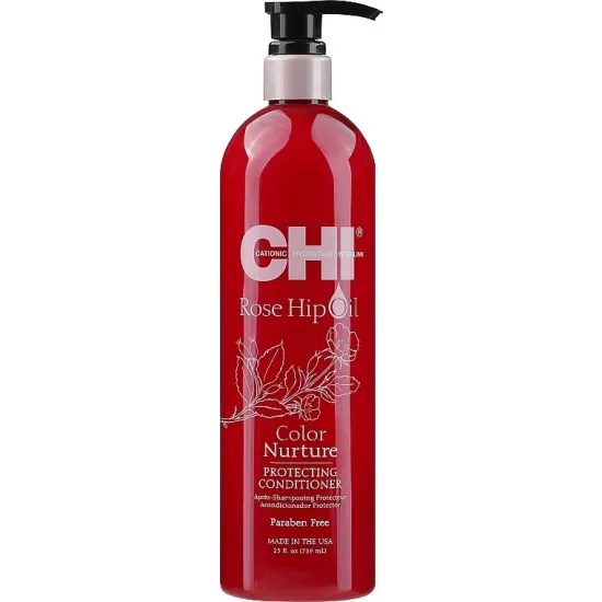 Balsam pentru păr vopsit CHI Rose Hip Oil Color Nurture Protecting Conditioner, 739 ml