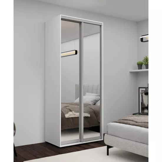 Dulap glisant Nex Home Mirror (100x220x60), White