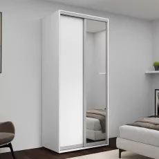 Dulap glisant Nex Home 1 Oglinda + 1 PAL (100x220x60), White