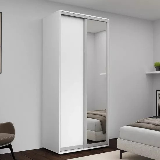 Dulap glisant Nex Home 1 Oglinda + 1 PAL (100x220x60), White
