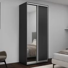 Dulap glisant Nex Home 1 Oglinda + 1 PAL (100x220x60), Antracit