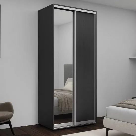 Dulap glisant Nex Home 1 Oglinda + 1 PAL (100x220x60), Antracit