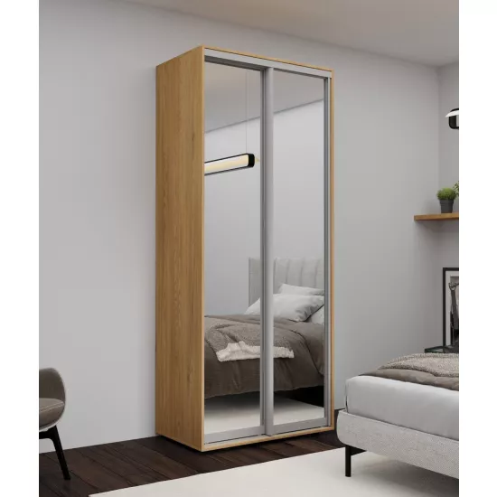 Dulap glisant Nex Home Mirror (100x220x60), Sonoma