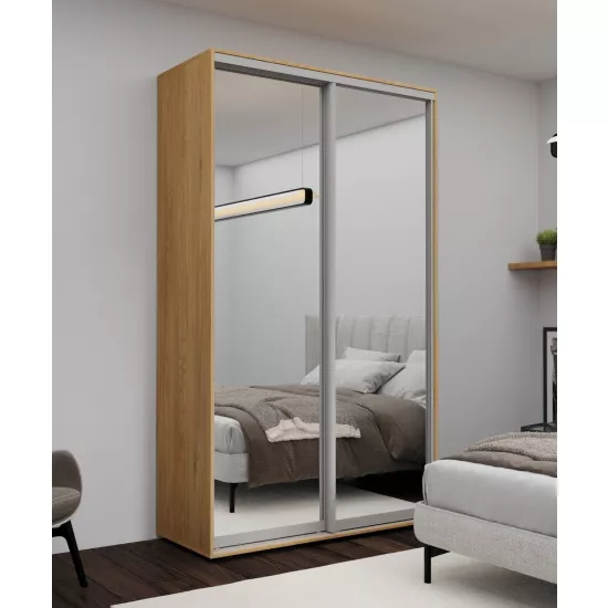 Dulap glisant Nex Home Mirror (140x220x60), Sonoma