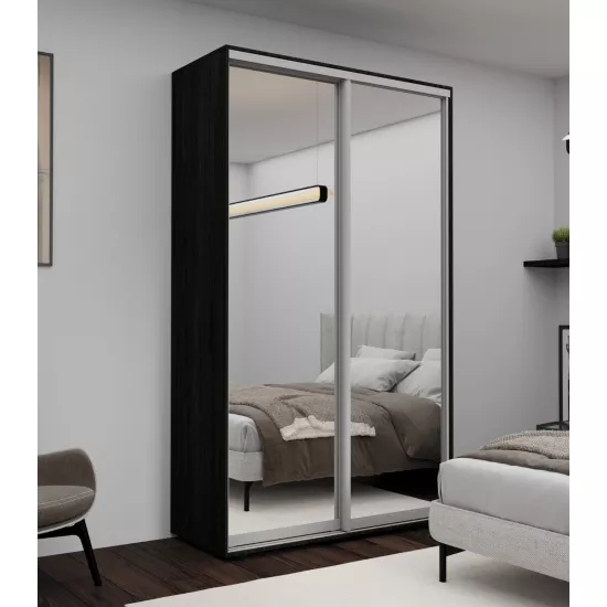 Dulap glisant Nex Home Mirror (140x240x60), Carbon