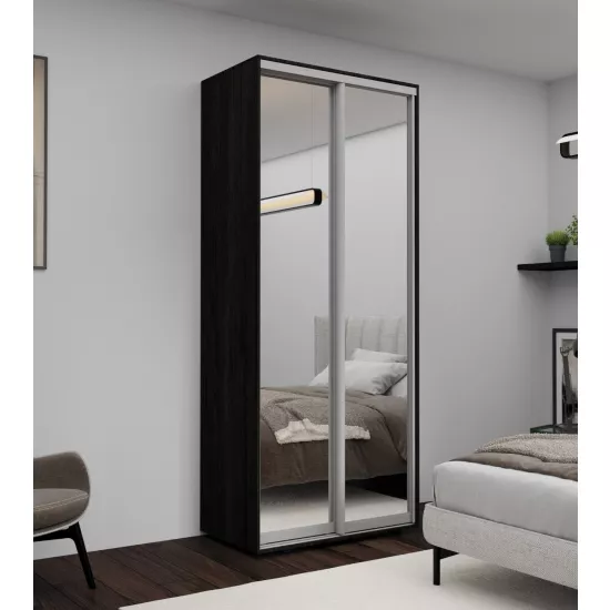 Dulap glisant Nex Home Mirror (100x220x60), Carbon