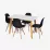 Set de mobilă Eva COOPER White/Bella beech + 4 LC-021 Black