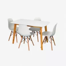Set de mobilă Eva COOPER White/Bella beech + 4 LC-021 White