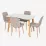 Set de mobilă Eva COOPER White/Bella beech + 4 XR-154Wo Light beige8