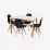 Set de mobilă Eva GLORIA White/Bella beech + 4 LC-021 Black