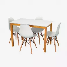 Set de mobilă Eva GLORIA White/Bella beech + 4 LC-021 White