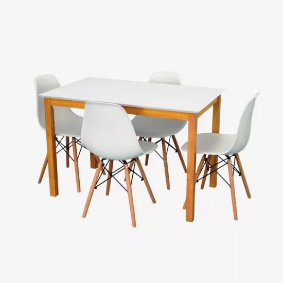 Set de mobilă Eva GLORIA White/Bella beech + 4 LC-021 White
