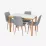 Set de mobilă Eva GLORIA White/Bella beech + 4 XR-154Wo Light grey3