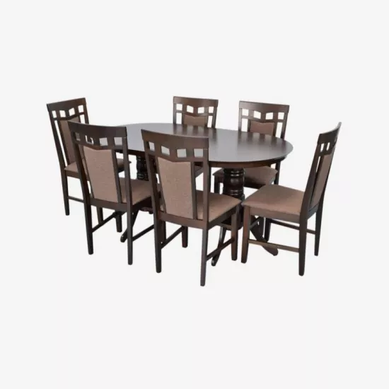 Set de mobilă Eva HV-24V Chocolate + 6 Deepa R Chocolate/Ekea12 Dark Brown