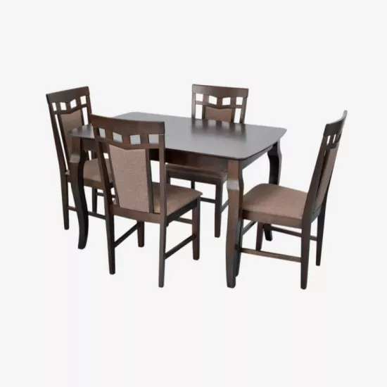 Set de mobilă Eva HV-29V Chocolate + 4 Deepa R Chocolate/Ekea12 Dark Brown