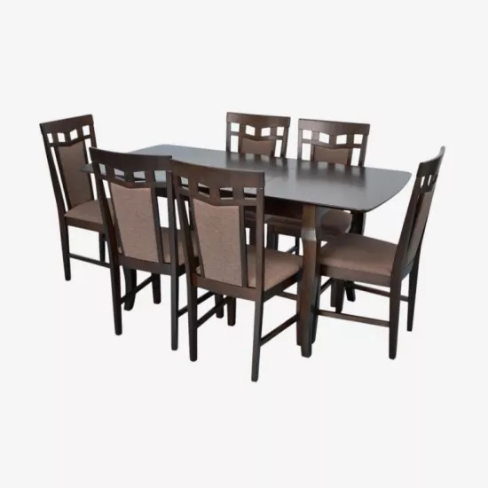 Set de mobilă Eva HV-29V Chocolate + 6 Deepa R Chocolate/Ekea12 Dark Brown