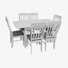 Set de mobilă Eva HV-29V White + 4 Wenyi White/NV-10WP Grey