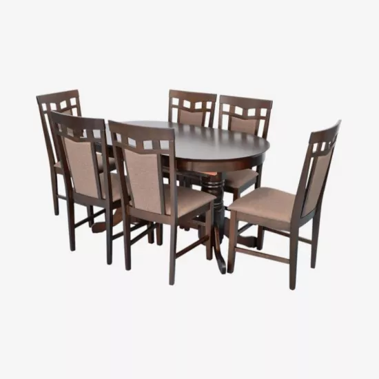 Set de mobilă Eva HV-31N Chocolate + 6 Deepa R Chocolate/Ekea12 Dark Brown