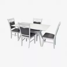 Set de mobilă Eva Raffles Rectangular White + 4 HV-3167 White/NV-10WP Grey