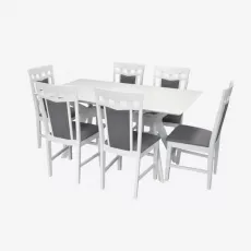 Набор мебели Eva Raffles Rectangular White + 6 Deepa R White/NV-10WP Grey